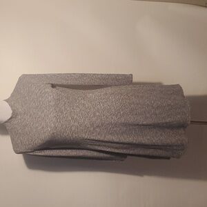 Madewell Mock Neck Long Sleeve Heather Grey Midi Sweater Dress